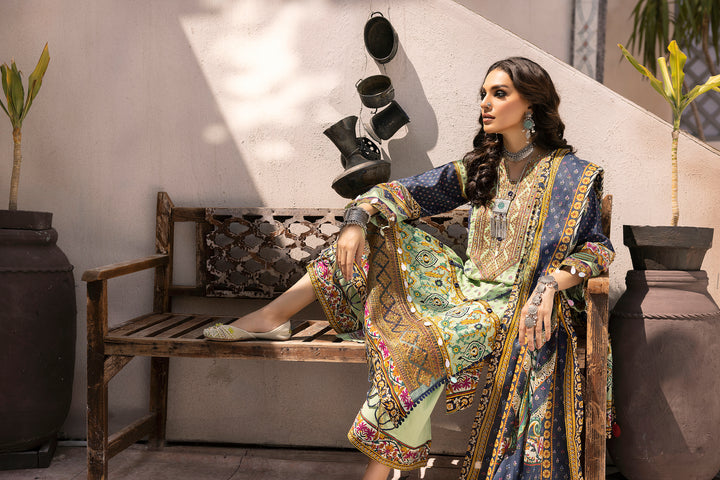 AKS COLLECTION / 3PC / PRINTED EMBROIDERED LAWN UNSTITCHED BY JACQUARD CLOTHING