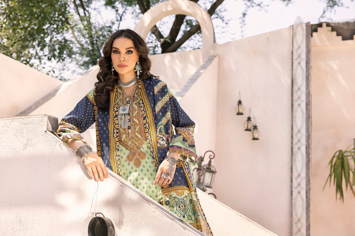 AKS COLLECTION / 3PC / PRINTED EMBROIDERED LAWN UNSTITCHED BY JACQUARD CLOTHING