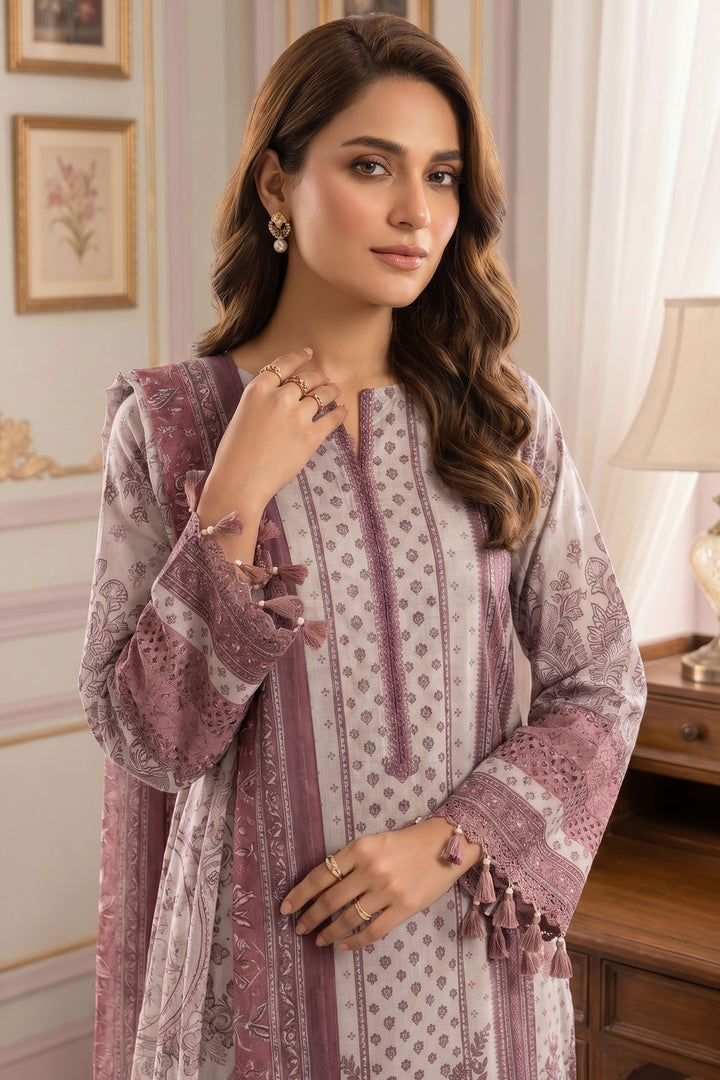Clam Shell 3 Piece Unstitched Premium Printed Lawn