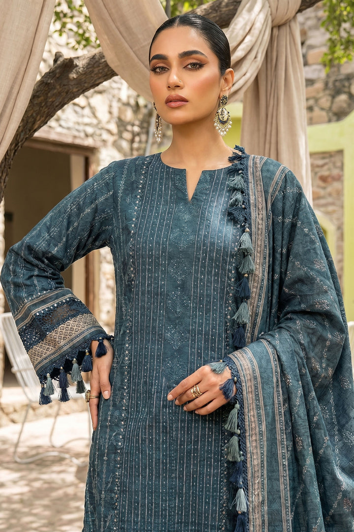 Charcoal 3 Piece Unstitched Premium Printed Lawn