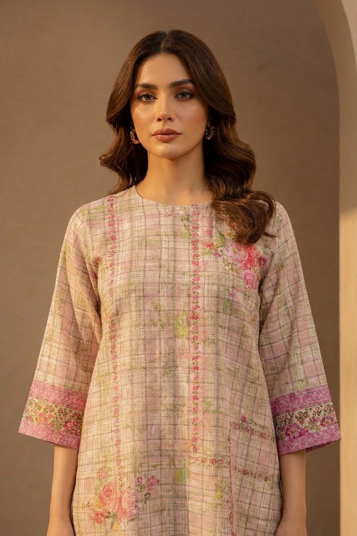 Apricot 2 Piece Unstitched Printed Cambric Co-Ord Set