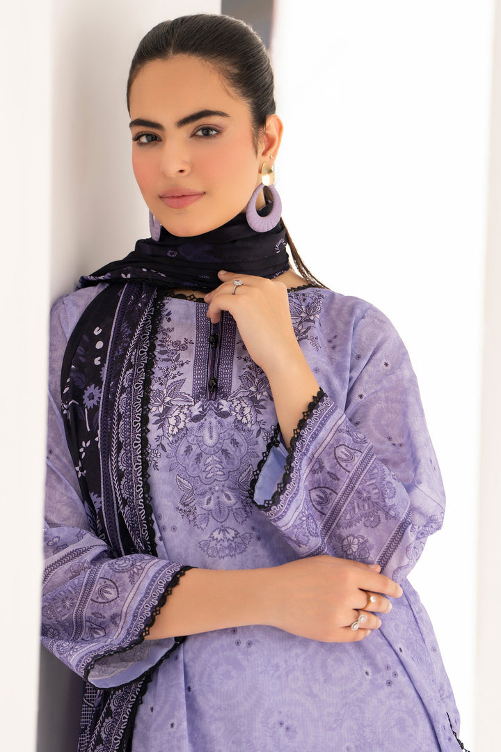 3 Piece Unstitched Lavender Premium Lawn