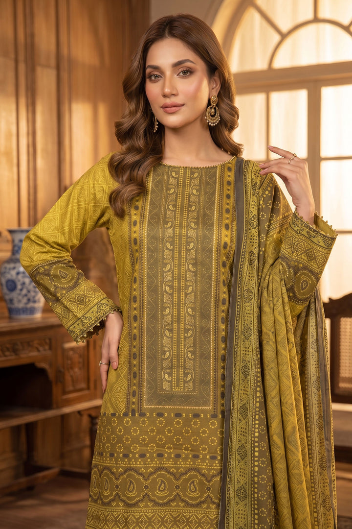 Brass 3 Piece Unstitched Premium Printed Lawn