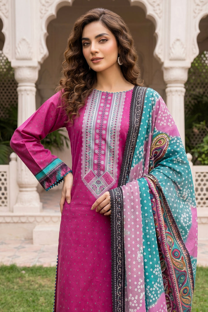 3 Piece Unstitched Plum Premium Lawn