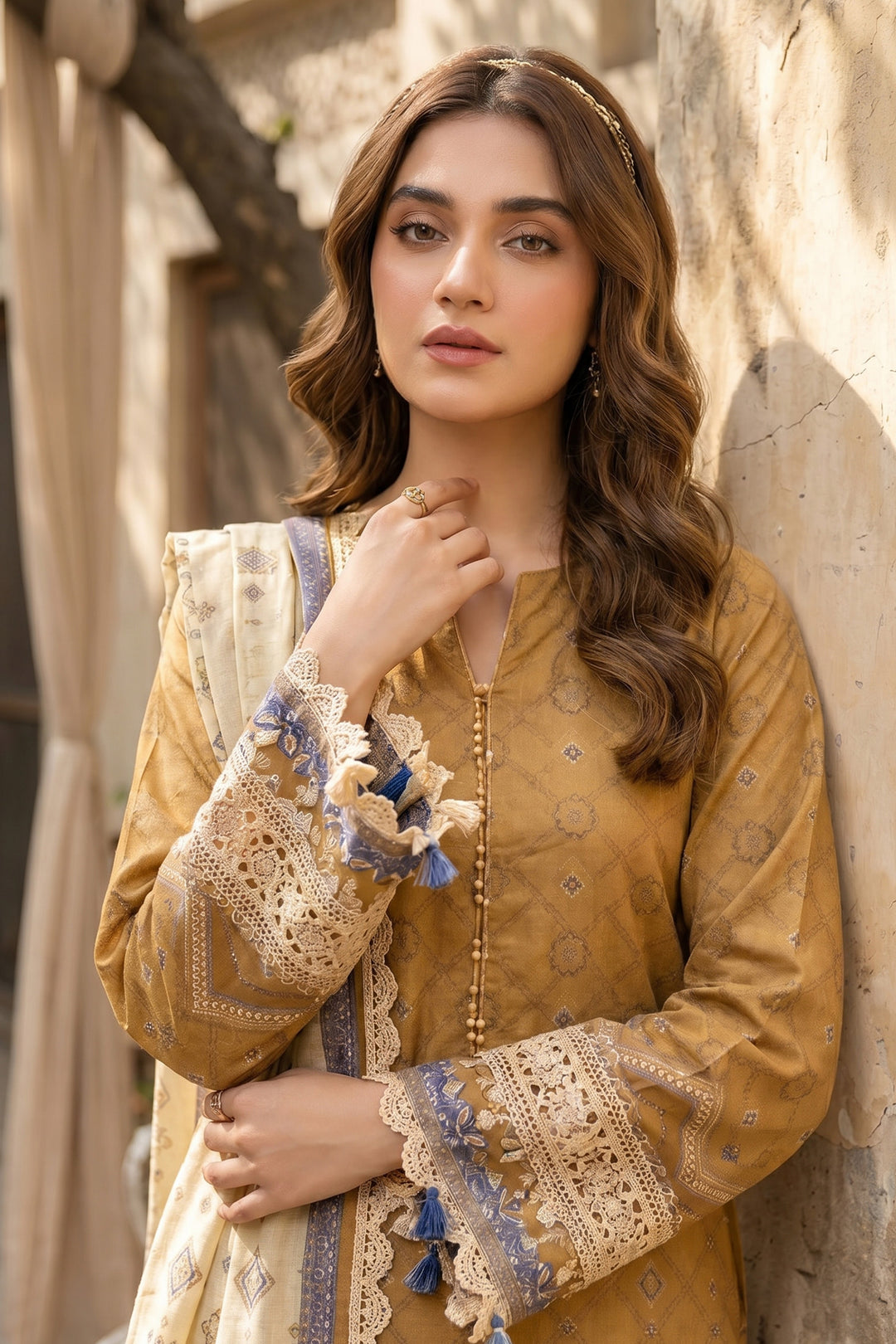 Mustard 3 Piece Unstitched Premium Printed Lawn