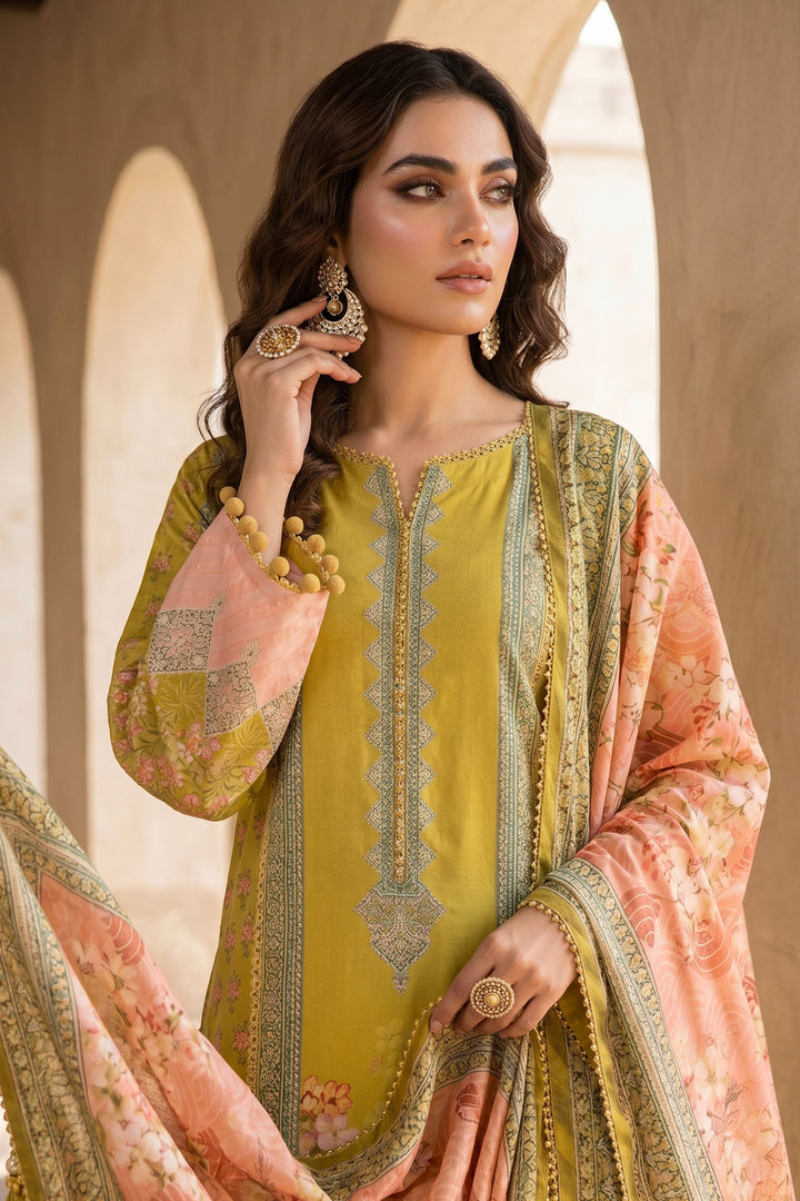 3 Piece Unstitched Yellow Premium Lawn