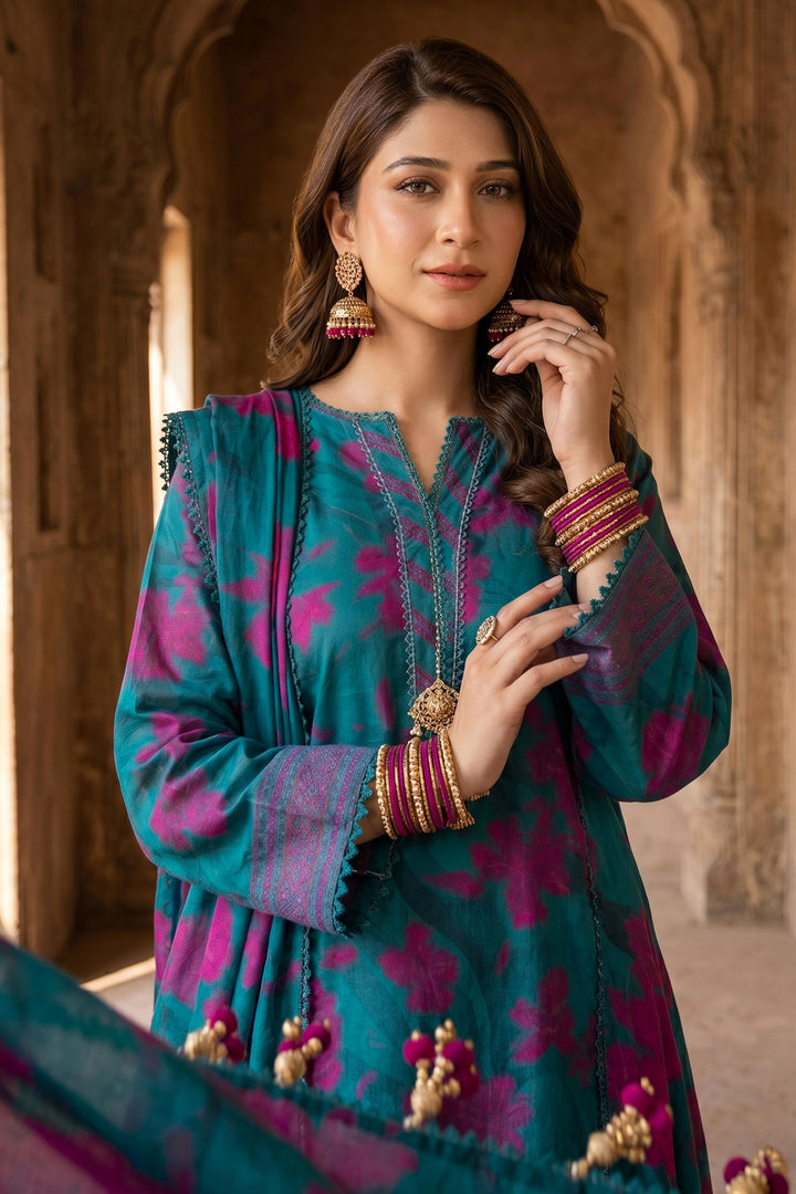 3 Piece Unstitched Sea Green Premium Lawn