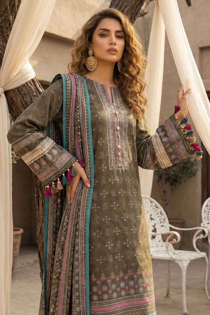 Mehndi 3 Piece Unstitched Premium Printed Lawn