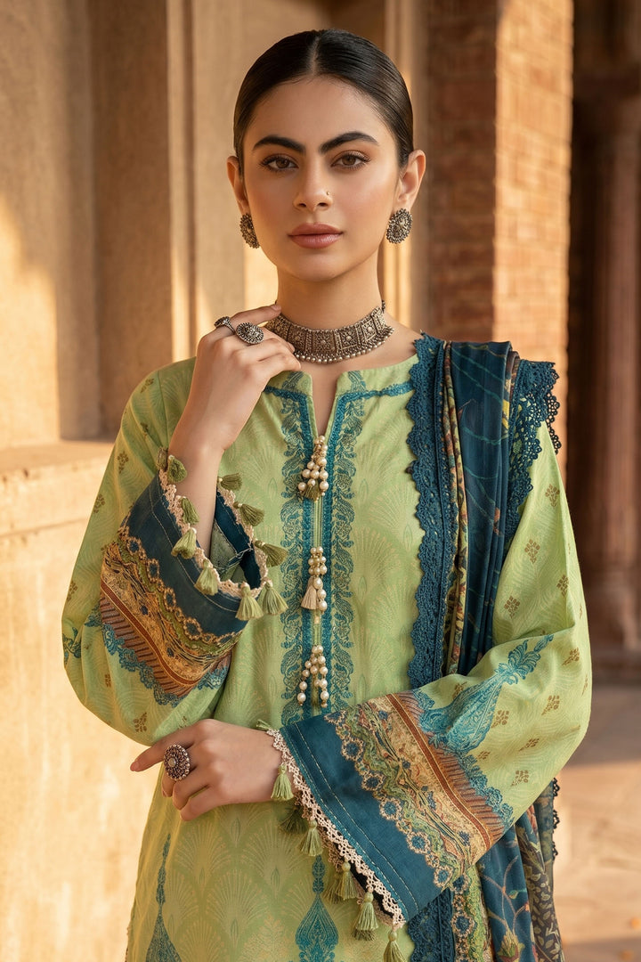 3 Piece Unstitched Mint Green Premium Lawn