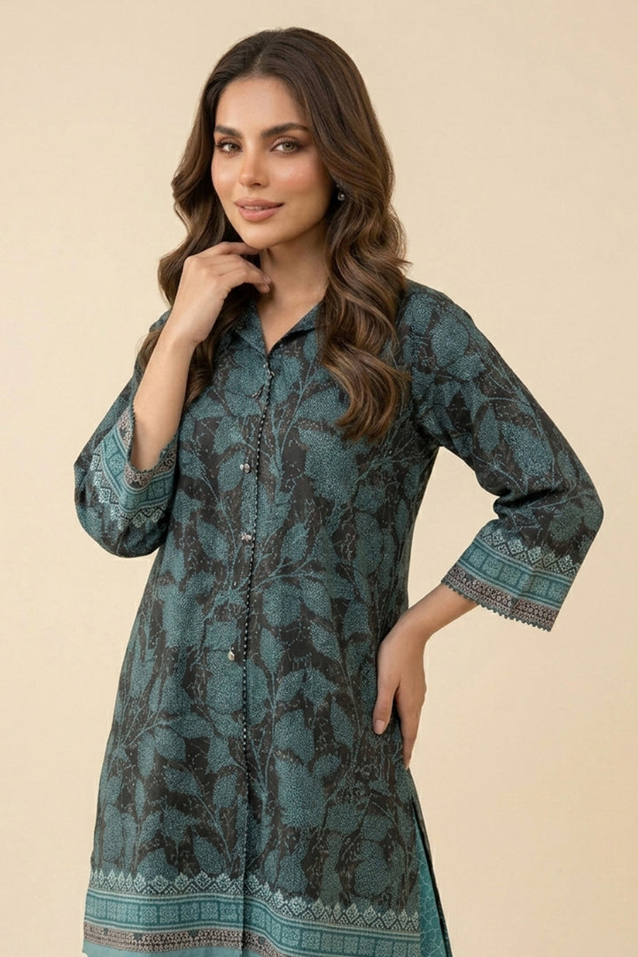 Pine Green 2 Piece Unstitched Printed Cambric Co-Ord Set