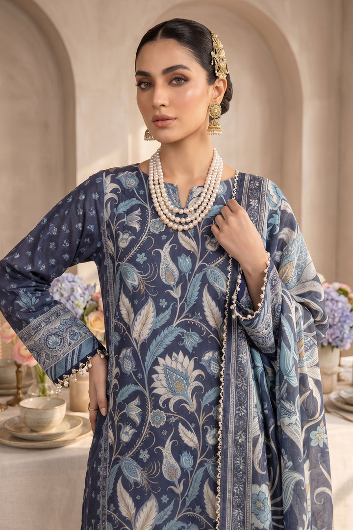 Midnight Blue 3 Piece Unstitched Premium Printed Lawn