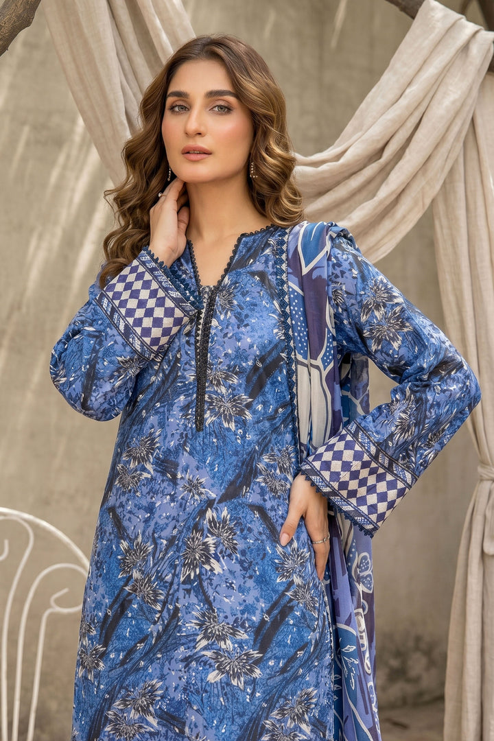 3 Piece Unstitched Purple Premium Lawn