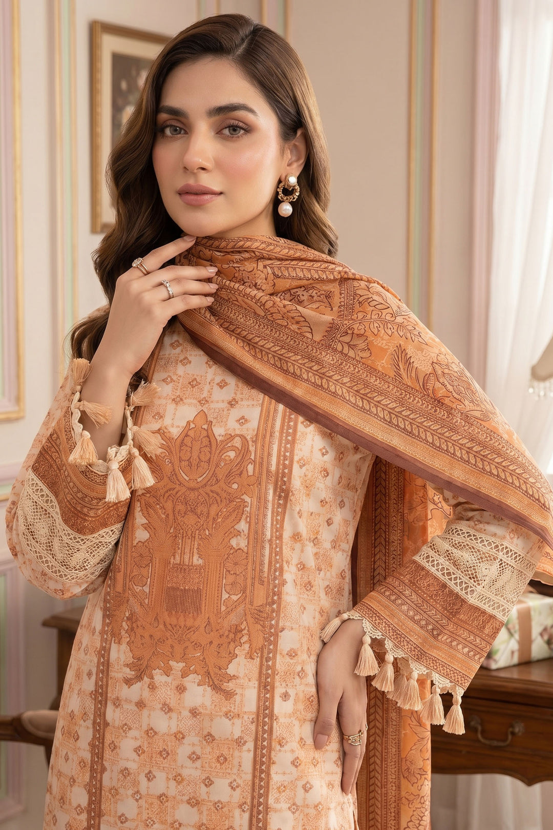 Desert Sand 3 Piece Unstitched Premium Printed Lawn