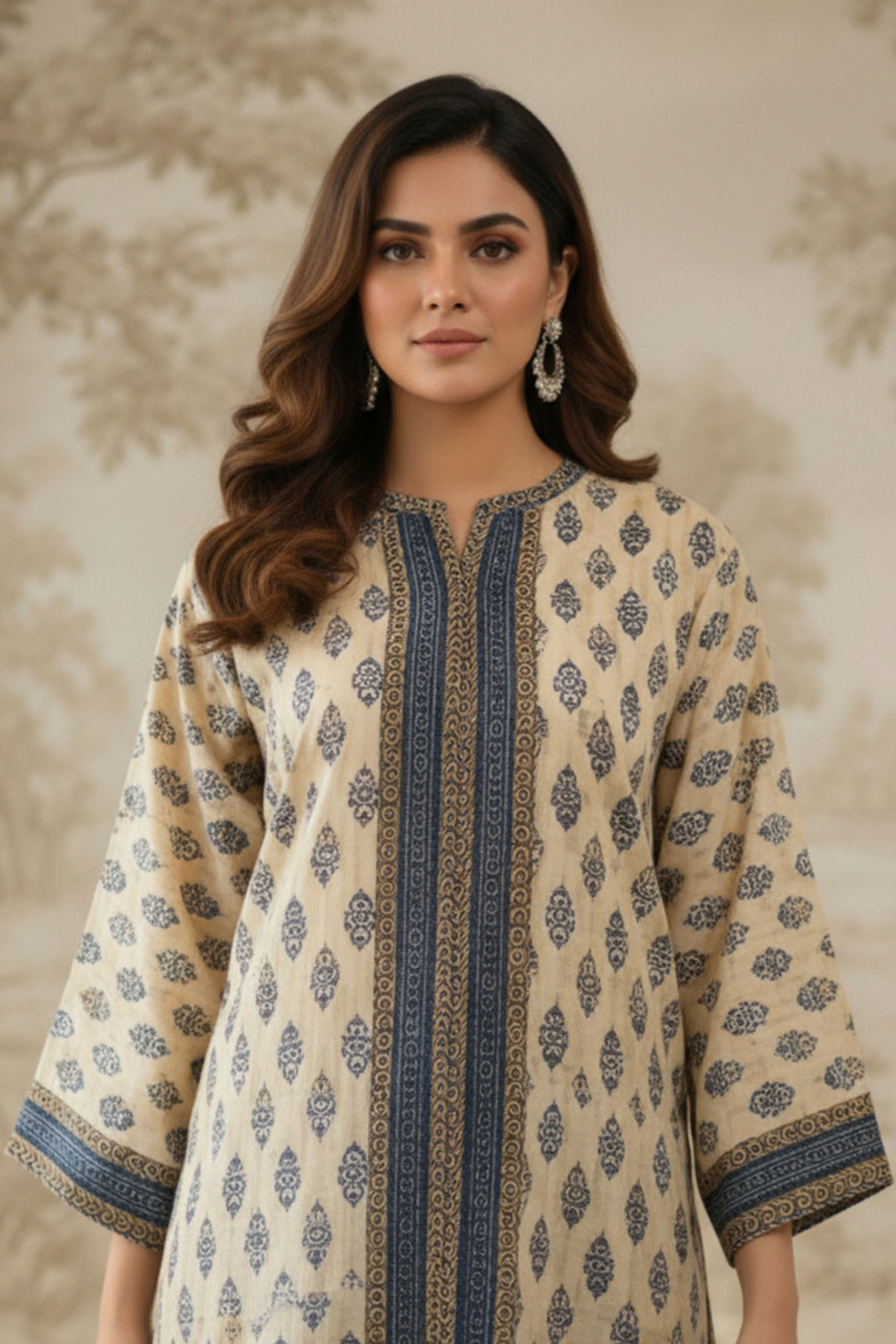 2 Pc Unstitched Premium Desert Sand Printed Co-Ord Set Suit