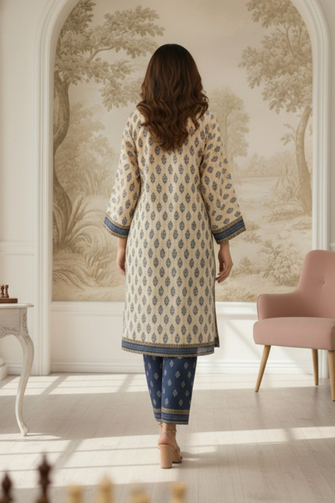 2 Pc Unstitched Premium Desert Sand Printed Co-Ord Set Suit