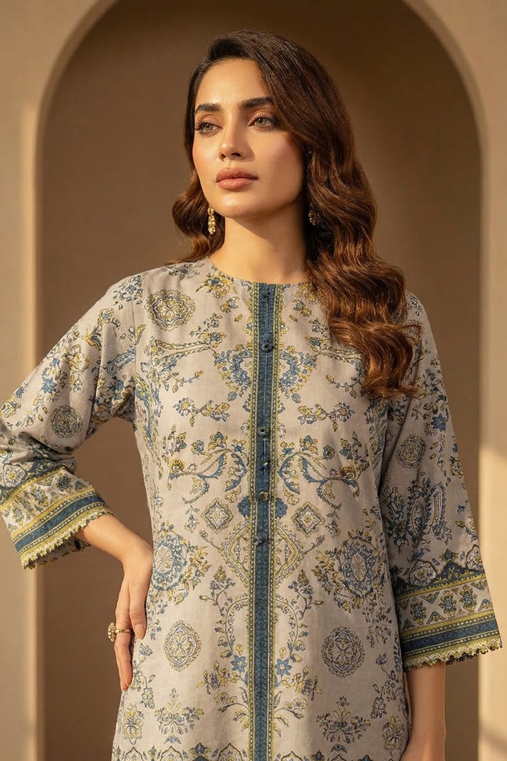 2 Pc Unstitched Premium Printed Almond Co-Ord Set By Jacquard Clothing Summer 2026 Collection