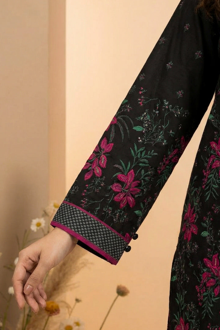 2 Pc Unstitched Premium Printed Black Co-Ord Set By Jacquard Clothing Summer 2026 Collection
