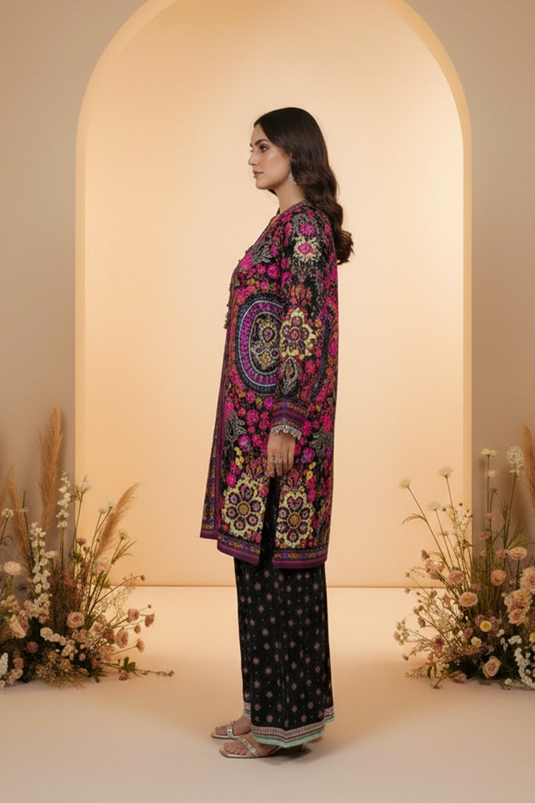 2 Pc Unstitched Premium Printed Black Co-Ord Set By Jacquard Clothing Summer 2026 Collection