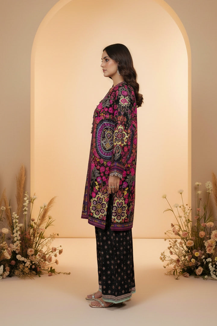 2 Pc Unstitched Premium Printed Black Co-Ord Set By Jacquard Clothing Summer 2026 Collection