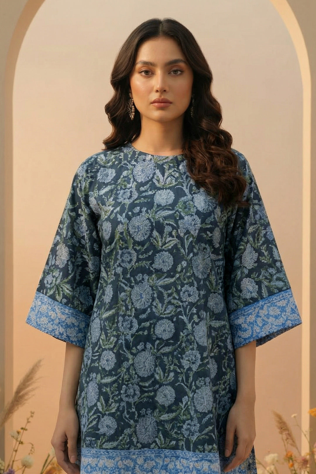 2 Pc Unstitched Premium Printed Blue Co-Ord Set By Jacquard Clothing Summer 2026 Collection