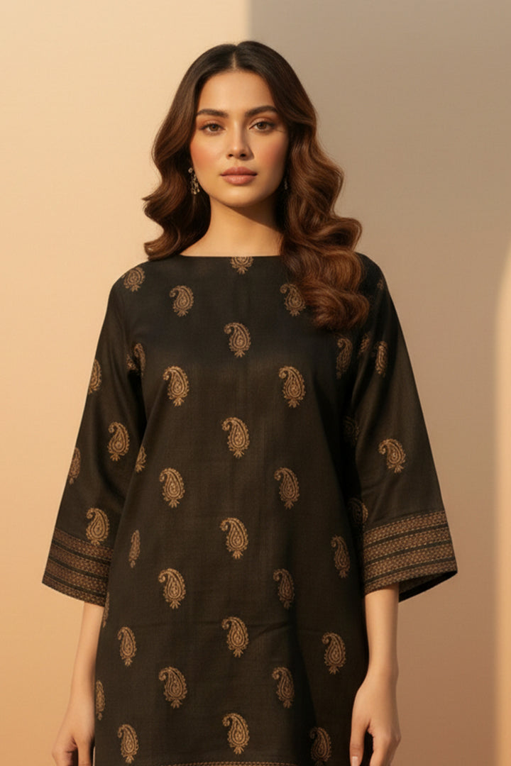 2 Pc Unstitched Premium Printed Coffee Co-Ord Set By Jacquard Clothing Summer 2026 Collection
