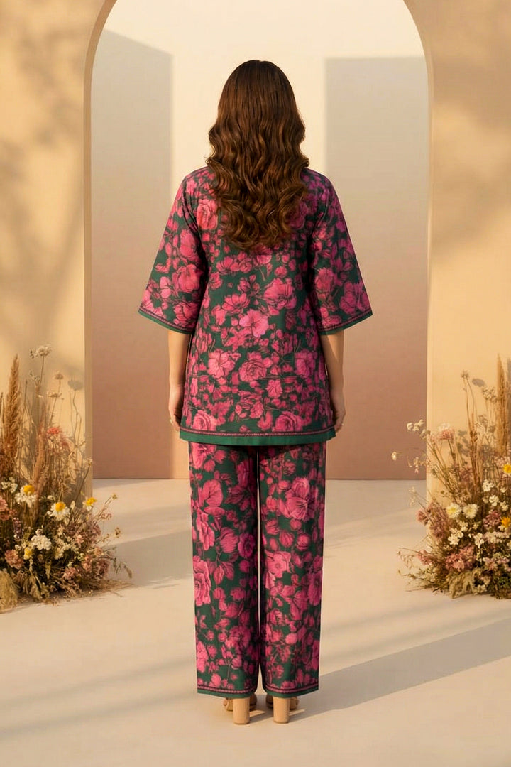 2 Pc Unstitched Premium Printed Green Co-Ord Set By Jacquard Clothing Summer 2026 Collection