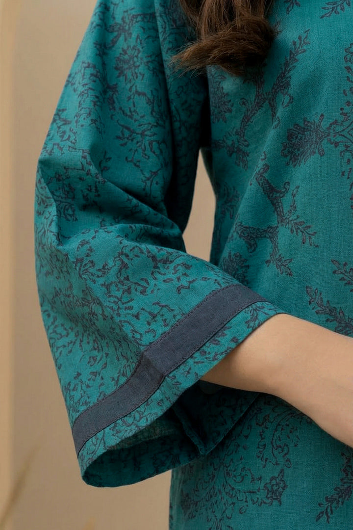 2 Pc Unstitched Premium Printed Pine Green Co-Ord Set By Jacquard Clothing Summer 2026 Collection
