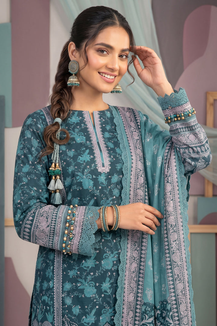 Casal Blue 3 Piece Unstitched Premium Printed Lawn