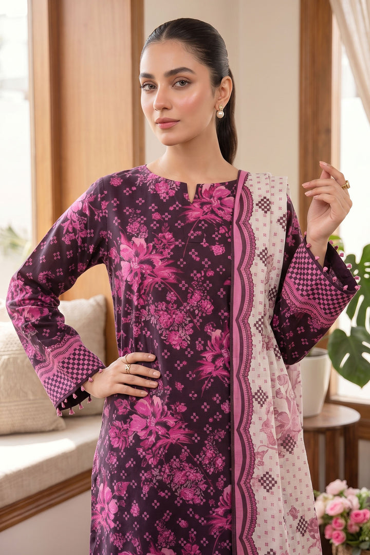 Black 3 Piece Unstitched Premium Printed Lawn
