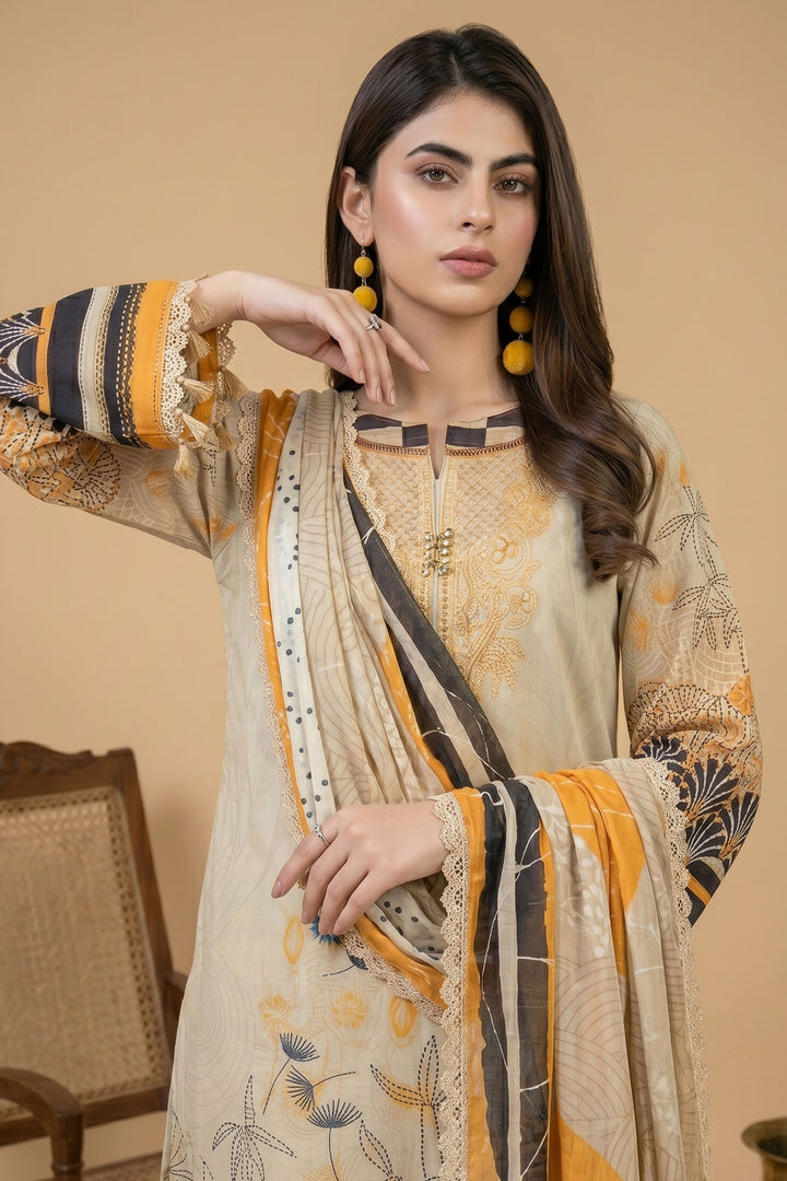 3 Piece Unstitched Skin Premium Lawn