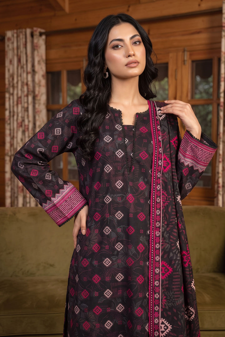 3 Piece Unstitched Black Premium Linen