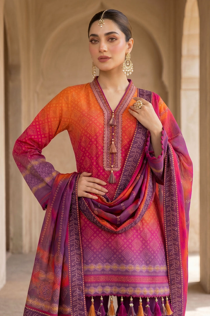 3 Piece Unstitched Plum Premium Lawn