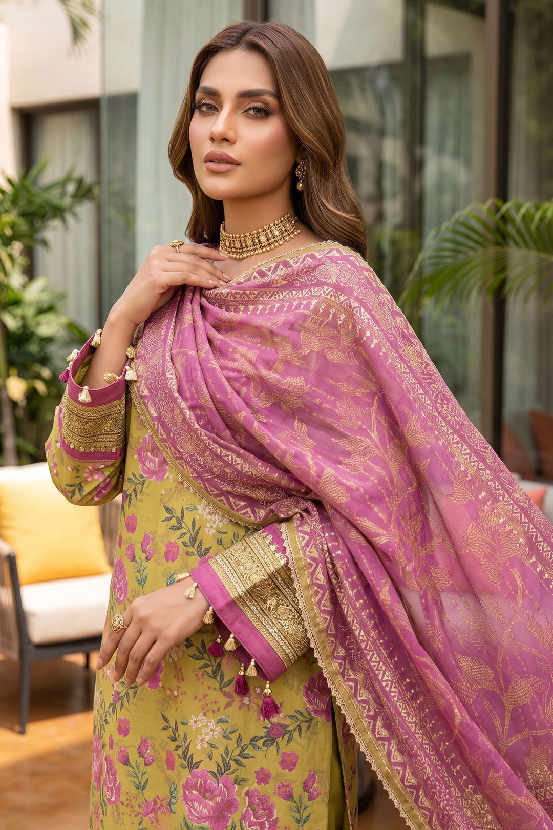Mustard 3 Piece Unstitched Premium Printed Lawn