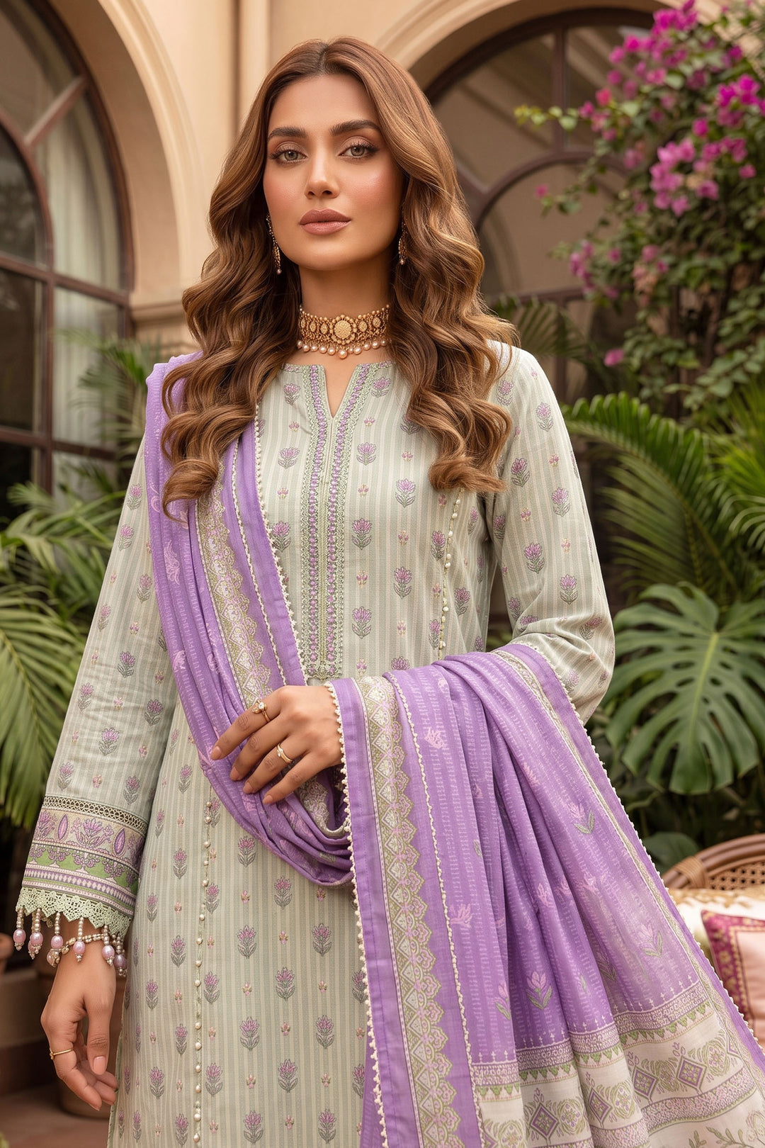 Pastel Green 3 Piece Unstitched Premium Printed Lawn