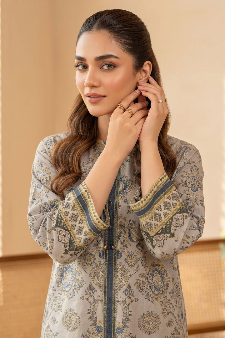 Almond 2 Piece Unstitched Printed Cambric Co-Ord Set