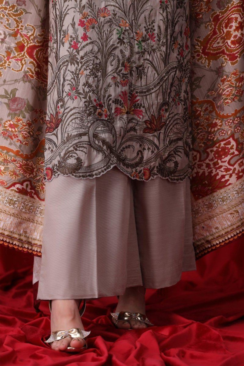 3 Piece Beige Unstitched Khaddar - Jacquard Clothing