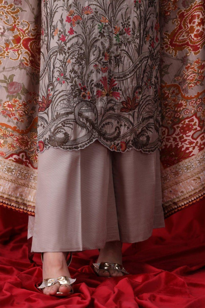 3 Piece Beige Unstitched Khaddar - Jacquard Clothing