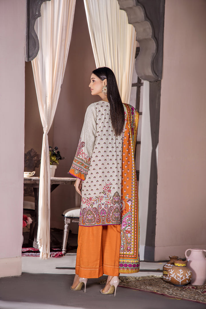 3 PCS UNSTITCHED-DIGITAL PRINTED KHADDAR SUIT WINTER 23 BY JACQUARD CLOTHING