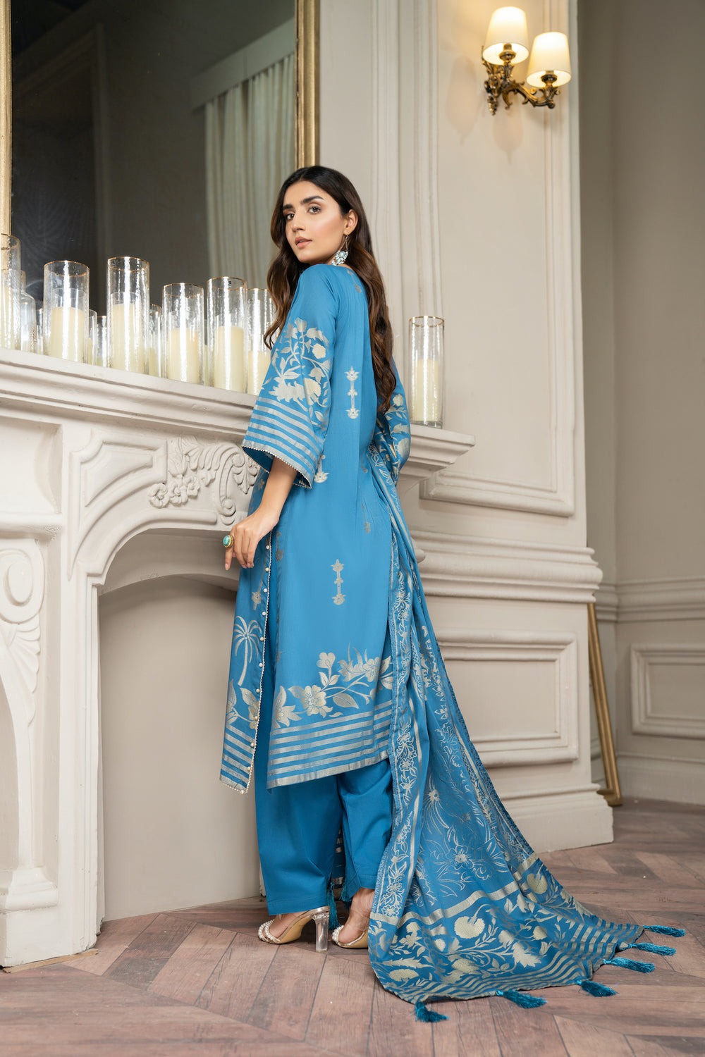3PC UNSTITCHED / DYED JACQUARD LAWN SUMMER 2023 BY JACQUARD CLOTHING