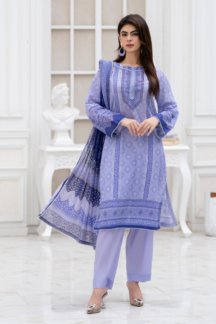 3PC Unstitched Lavender Lawn - SU25V30-S6 - JACQUARD CLOTHING
