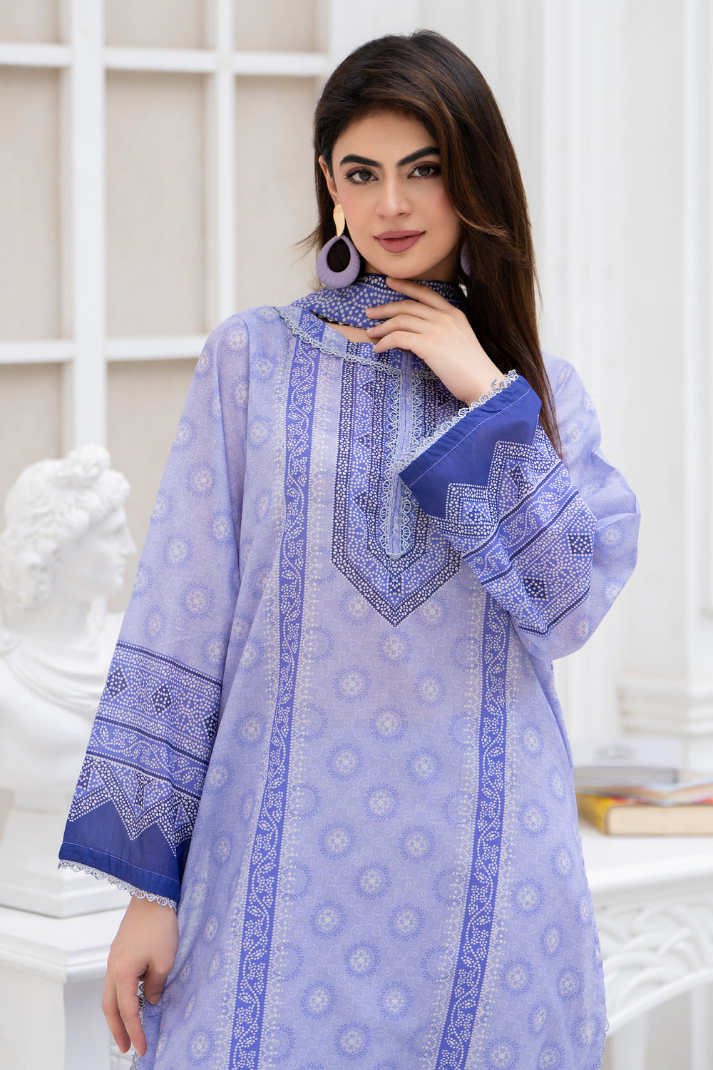 3PC Unstitched Lavender Lawn - SU25V30-S6 - JACQUARD CLOTHING