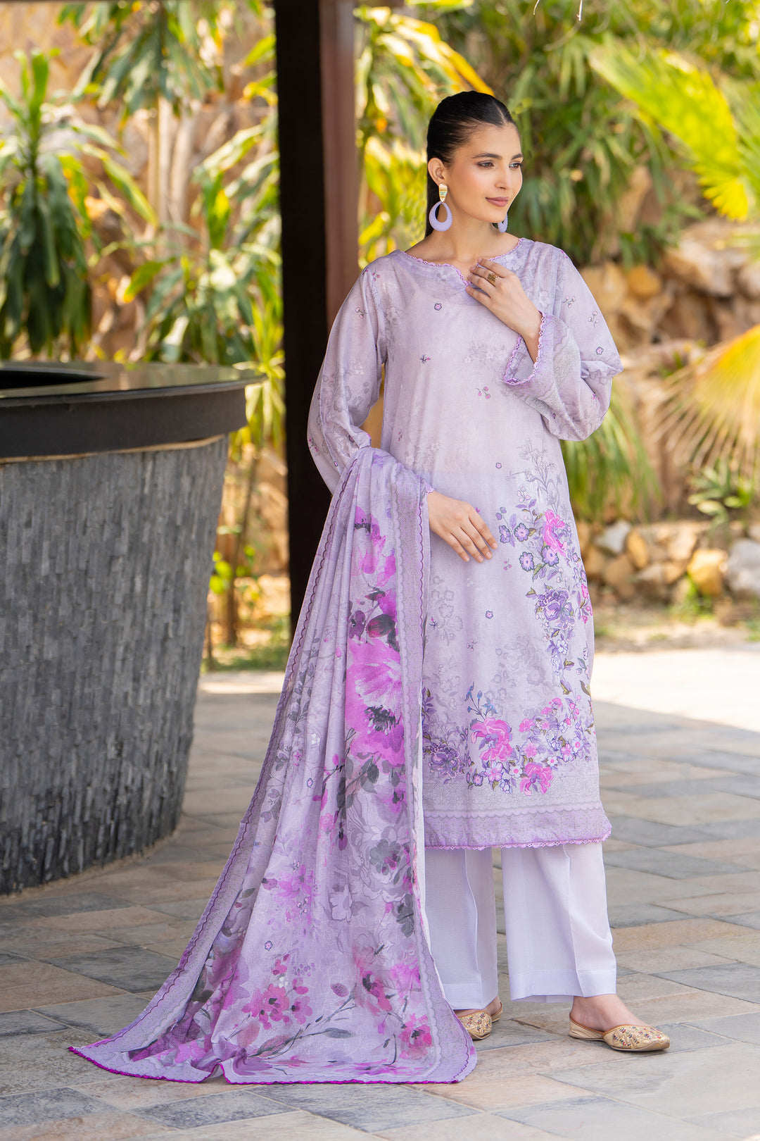 3PC Unstitched Lilac Lawn - SU25V16-S10 - JACQUARD CLOTHING