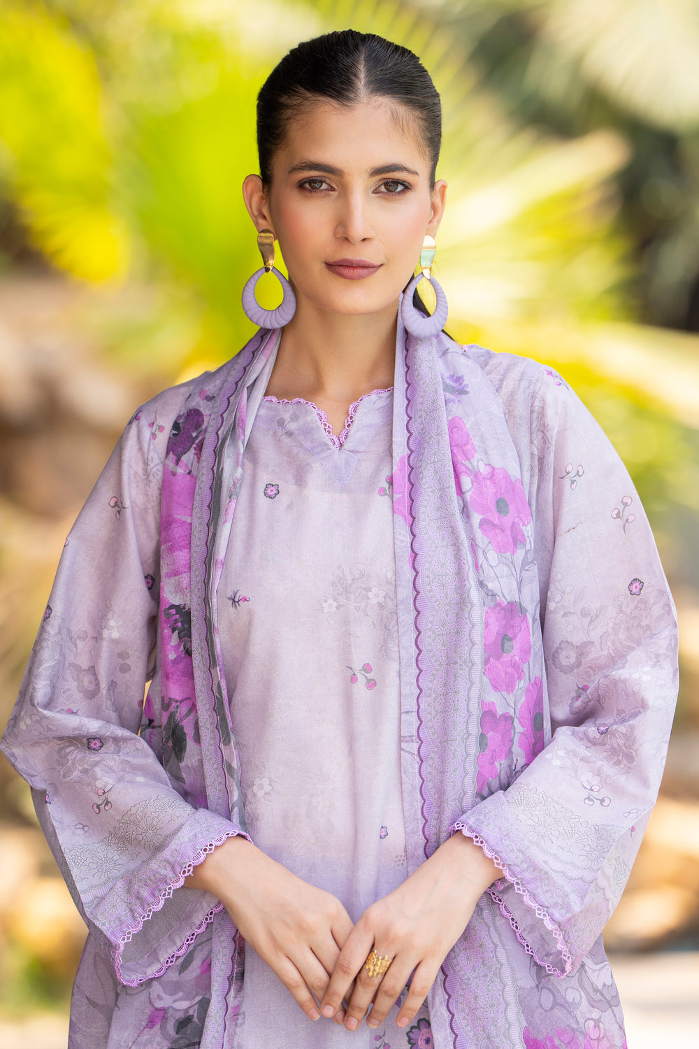 3PC Unstitched Lilac Lawn - SU25V16-S10 - JACQUARD CLOTHING