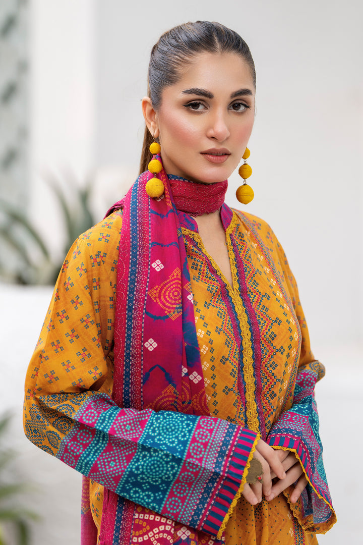 3PC Unstitched Mustard Lawn - SU25V29-S4 - JACQUARD CLOTHING
