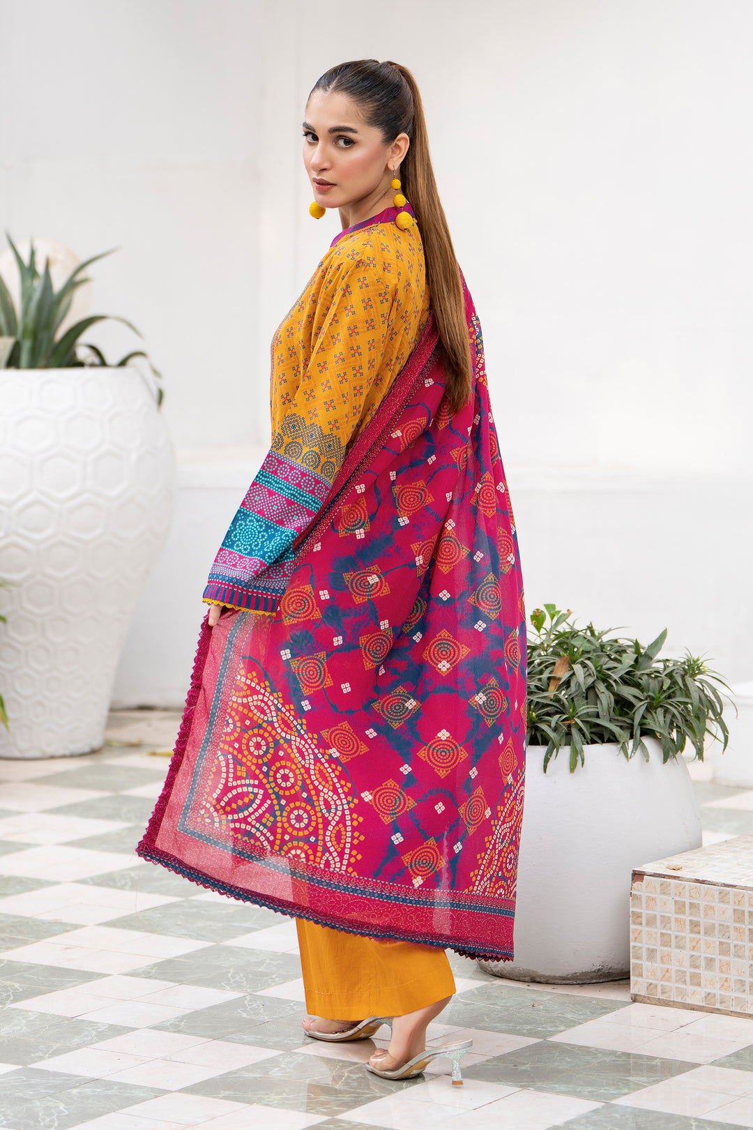 3PC Unstitched Mustard Lawn - SU25V29-S4 - JACQUARD CLOTHING