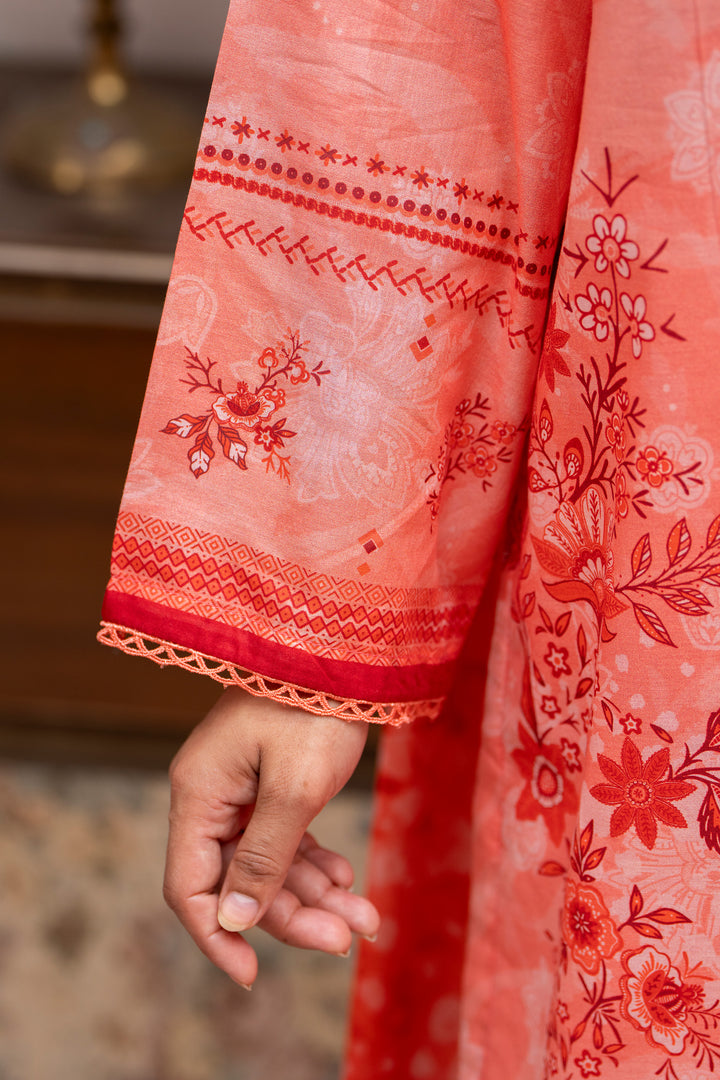 3PC Unstitched Orange Lawn - SU25V25-S9 - JACQUARD CLOTHING