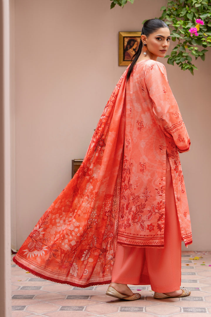 3PC Unstitched Orange Lawn - SU25V25-S9 - JACQUARD CLOTHING
