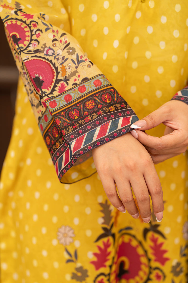 3PC Unstitched Yellow Lawn - SU25V20-S10 - JACQUARD CLOTHING