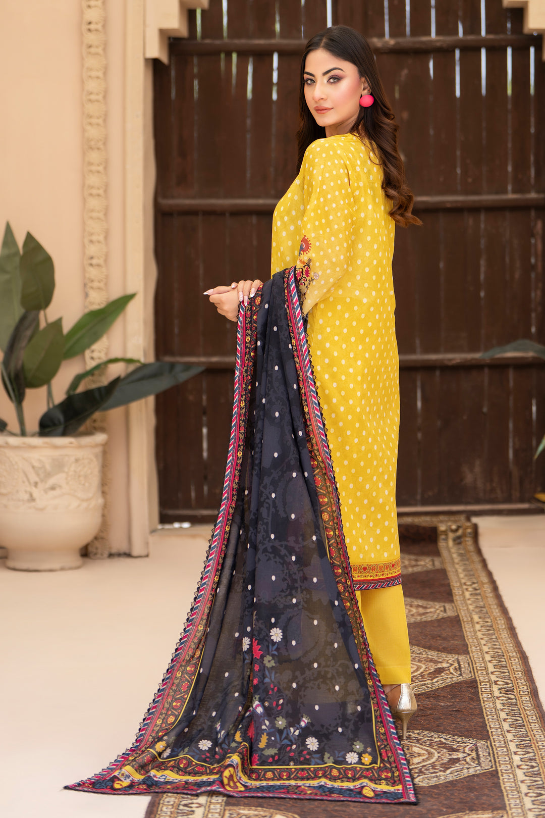 3PC Unstitched Yellow Lawn - SU25V20-S10 - JACQUARD CLOTHING
