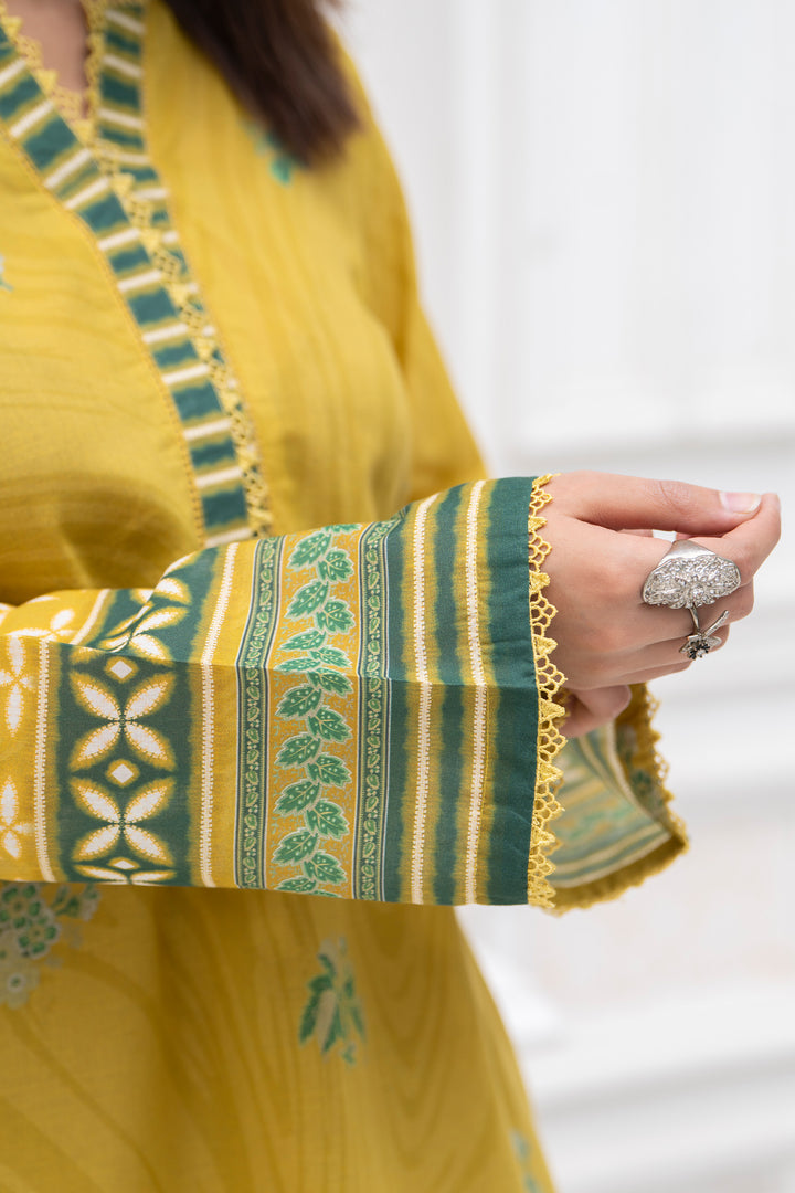 3PC Unstitched Yellow Lawn - SU25V27-S10 - JACQUARD CLOTHING